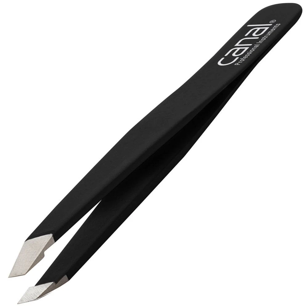 Canal Haarpinzette Schräg Schwarz Rostfrei 95 Mm 1 Canal Haarpinzette Schräg Schwarz Rostfrei 95 Mm