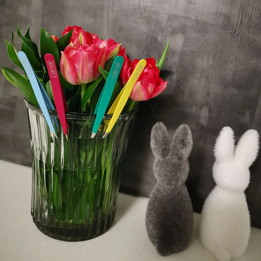 Canal Haarpinzette Schräg Schwarz Rostfrei 95 Mm 2 Canal Haarpinzette Schräg Schwarz Rostfrei 95 Mm – Bild 2