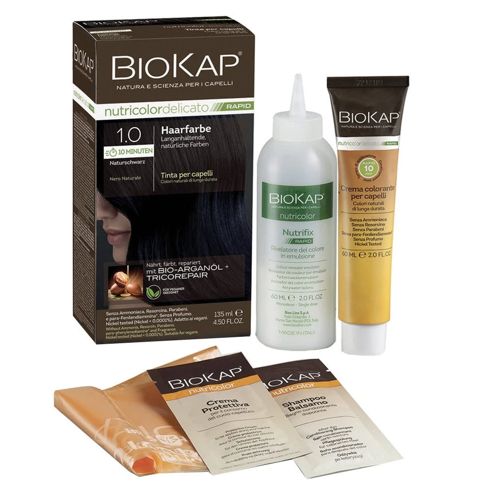 BIOKAP Haarfarbe Nutricolor Delicato Rapid Naturschwarz 1.0 135 Ml 1 BIOKAP Haarfarbe Nutricolor Delicato Rapid Naturschwarz 1.0 135 Ml